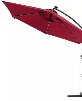 Závěsný slunečník s LED světlem Ø 330 cm Dekorhome