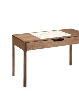 Estila Luxusní moderní psací stůl Vita Naturale s mramorovým detailem 120cm