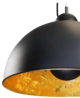 Estila Moderní elegantní závěsné svítidlo Studio černo-zlaté
