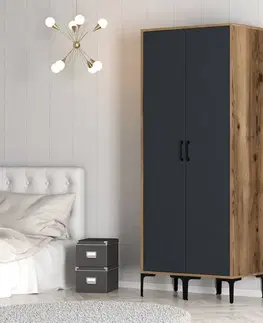 Šatní skříň Kumsal SS - Walnut, Anthracite