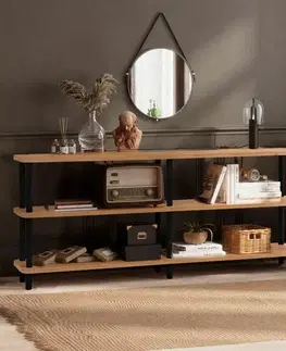 Regál Zen Black and Atlantic Pine