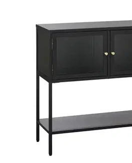 Estila Příborník Soeren, černý kov/sklo, 132 cm