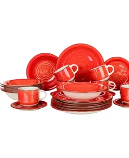 Banquet 30dílná jídelní sada Spiral Red