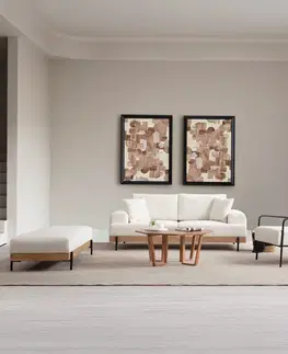 Taburet Eti Oak Pouffe White