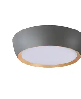 stropní lampa abruzzo šedá dřevěná stropní lampa bílé stínidlo