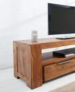 Estila Stylový masivní TV stolek Makassar natur 135cm