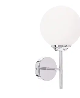 BELWEDER chromová nástěnná lampa 1x40W E14 bílé stínidlo