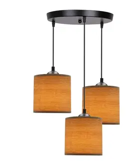 Závěsná lampa Legno, 15 ks, 3x40W, e27, stínidlo z ořechového dřeva