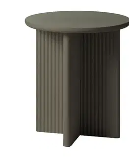 Estila Příruční stolek Hvidea, olivový, Ø 50 cm
