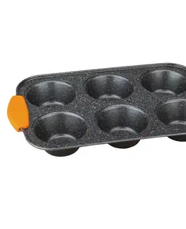 BERLINGER HAUS - Forma na muffiny 6 ks silikonové rukojeti 29x18x3 Granit Diamond Line BH-1137