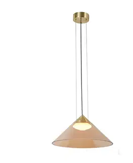 Lampa wisząca Presto 42 szklana złota z kloszem bursztynowym nad stół GX53