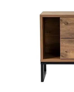 Noční stolek Glimmer - Atlantic Pine, Black