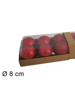 PROHOME - Koule vánoční 8cm červené balení12ks