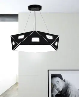 Černá pětiúhelníková závěsná lampa, nastavitelná, 3x40W, Nemesis