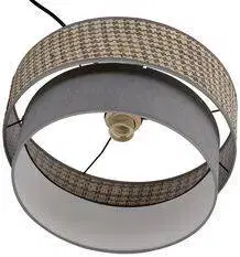 Závěsná lampa Karrara černá 1x60W E27 stínidlo šedé béžovo-šedé