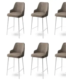 Bar Stool Set (6 Pieces) Enox - Cappuccino, White