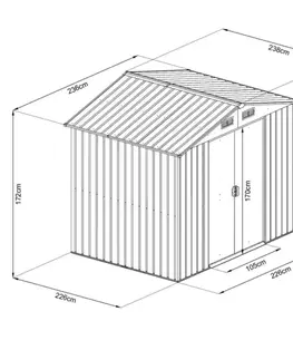 Avenberg Zahradní domek na nářadí 2,4 × 2,4 m SD-X0808-H170, hnědá, 2,4 x 2,4 cm