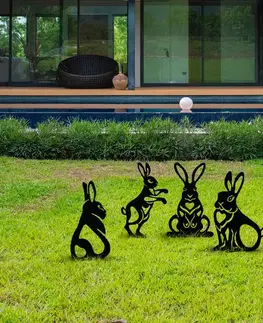Sada dekorativních kovových doplňků na zahradu Rabbits