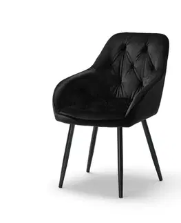 Jídelní židle BUTTON LOUNGE černá, 2 ks