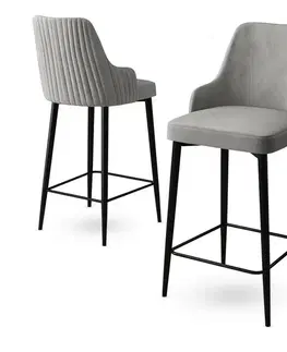Sada barových židlí Enox Grey and Black, 2 ks, 2 ks