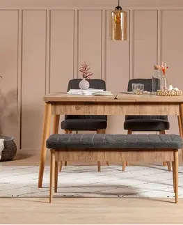 Jídelní set s rozkládacím stolem a židlemi (4 kusy) Vina 1053 - Anthracite, Atlantic