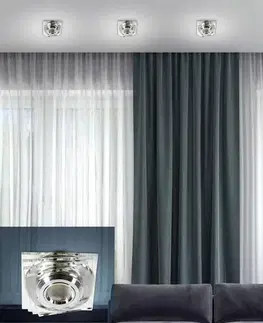 Stropní svítidlo, bezbarvé, LED, 3W, sklo, čtvercové, SS-32
