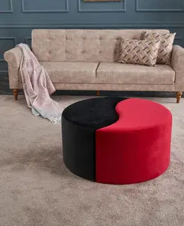 Taburet Alis Puf Red and Black
