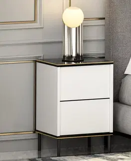 Noční stolek Imaj - White, Marble
