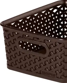 CURVER - Box úložný RATTAN ,Y" STYLE S tmavě hnědý