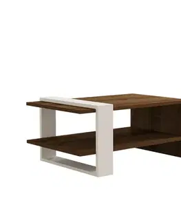 Konferenční stolek Gaye - Walnut, White