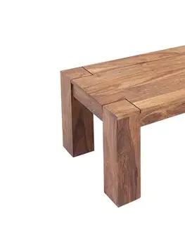 Estila Masivní venkovský konferenční stolek Makassar s obdélníkovou deskou ze sheeshamového dřeva v hnědé barvě 100 cm