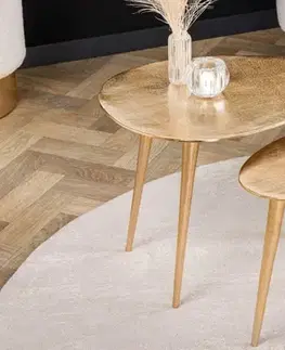 Estila Art deco set oválných konferenčních stolků Elements zlatá 50cm