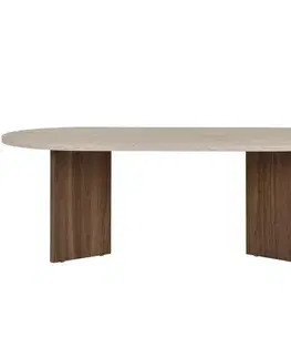 Konferenční stolek Sable - Travertine, Venezia Walnut