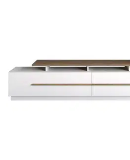 TV stolek Pia - Walnut, White