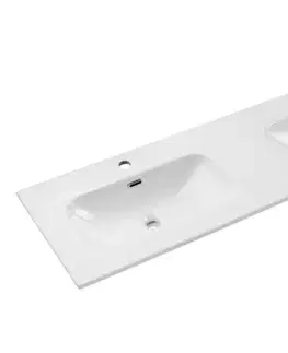 ArtCom Keramické umyvadlo FLY 140D | E-8073-140D | bílý lesk 140 cm