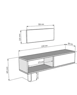 TV stolek Mona 120 - Anthracite, White