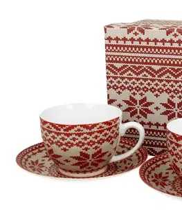 DUO - Sada přátelská vánoční 280ml 2 x šálek a 2x podšálek