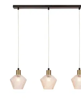 Závěsná lampa Greniko černá 3x40W E14 průhledné stínidlo