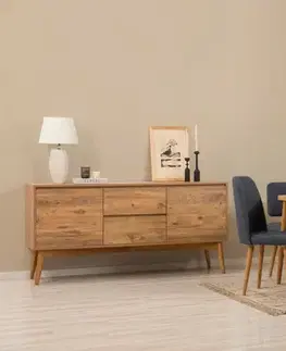 Set s rozkládacím stolem, židlemi a konzolou (6 kusů) Vina Bench 04 1048 - Atlantic Pine, Dark Blue