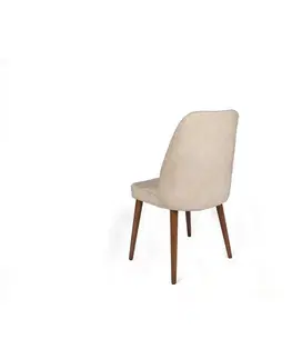 Sada jídelních židlí Dallas Beige and Walnut, 2 ks