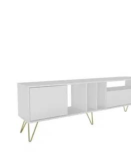 TV stolek Mistico (180) - White, Gold