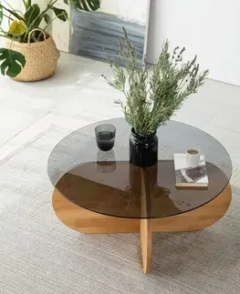 Konferenční stolek Bubble Wood - Fume, Oak