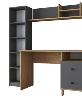 Pracovní stůl Hapem Walnut and Anthracite