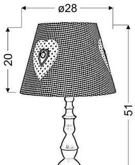 Stolní lampa bílá a růžová 51cm Sweet