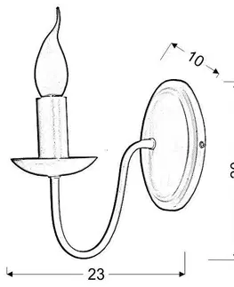 Nástěnná lampa 1X40W E14 krémová BELLAGIO - POSLEDNÍ KUS