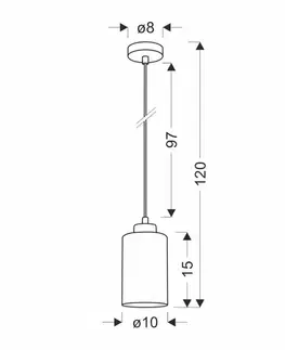 Závěsná lampa Aspra černá 1x60W E27 jantarové stínidlo