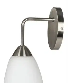 Nástěnná lampa matný nikl skleněné stínidlo 60W E27 Modus