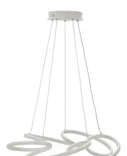 Estila Moderní designový LED lustr Wera v bílé barvě s dynamickou kulatou konstrukcí se smyčkami 120 cm