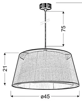Závěsná stropní lampa 1X60W E27 hnědá CHARLIE