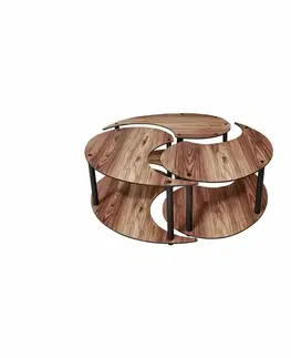Sada konferenčních stolků Yin Yang Walnut, 3 ks